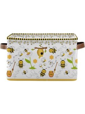 Cute Bees & Honey Floral Storage Basket for Spring & Summer